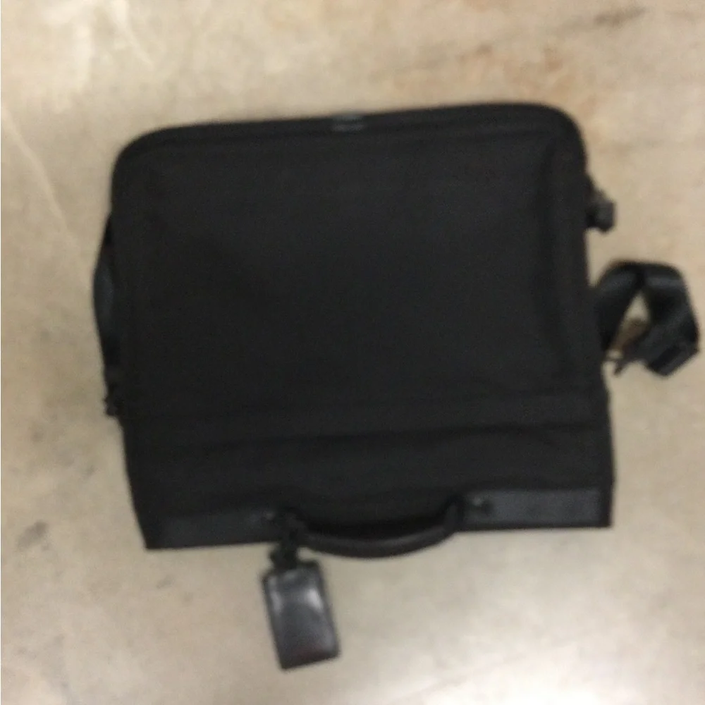Men's Black Messenger Briefcase with Adjustable Strap